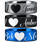 Tungsten I Heart Ring