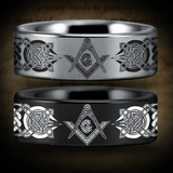 Tungsten Masonic Ring