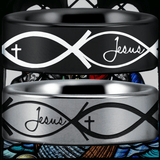 Tungsten Jesus Fish Ring