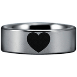 Tungsten I Heart Ring