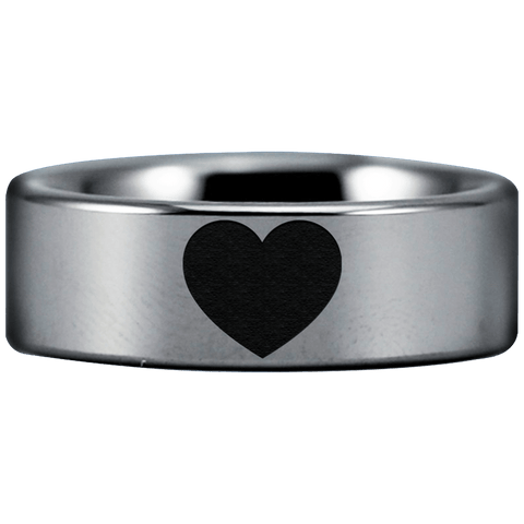 Tungsten I Heart Ring