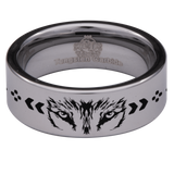 Tungsten Wolf Eyes Ring