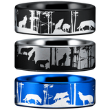 Tungsten Wolf Pack Ring