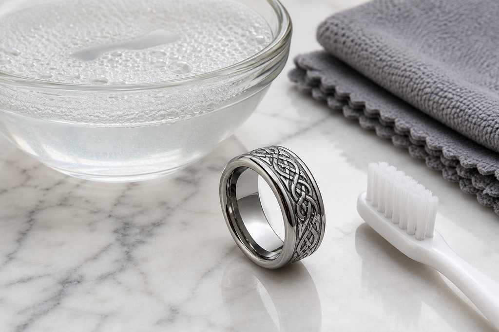 How to Clean a Tungsten Ring Without Dulling the Engraving