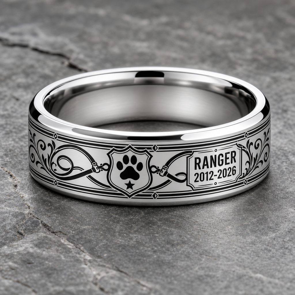 The Custom Ring Story: Working Dog Badge Paw Memorial Ring