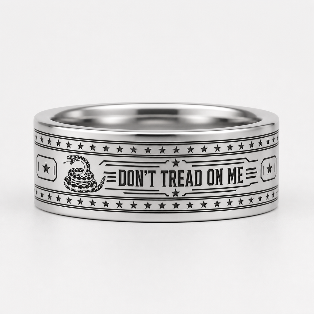 The Don't Tread Ring Story: Don't Tread On Me Oath Star Border Ring