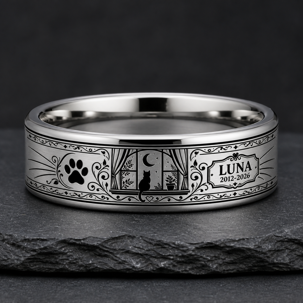 The Custom Ring Story: Cat Paw Moon Window Memorial Ring