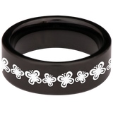 Butterfly Heart Tungsten Carbide Ring