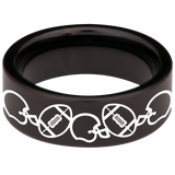 Football Tungsten Carbide Ring
