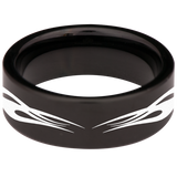 Iron Cross Flame Tungsten Carbide Ring