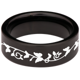 Butterfly Swirls Tungsten Carbide Ring