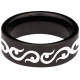 Twin Tribal Dragon Tungsten Carbide Ring