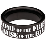 Home of the Free Because of the Brave Tungsten Carbide Ring
