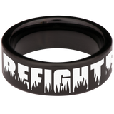 Firefighter Axe American Flag Tungsten Carbide Ring