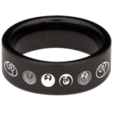 Japanese Crane Tungsten Carbide Ring