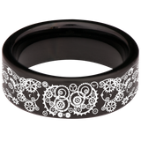 Steampunk Clock Tungsten Carbide Ring