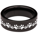Dog Paw Heart Tungsten Carbide Ring