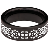 Rose Vine Tungsten Carbide Ring