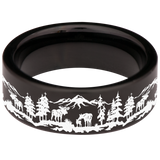 Moose Scenery Tungsten Carbide Ring