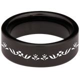 Rosemaling Tungsten Carbide Ring