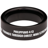 Philippians 4:13 Style 2 Tungsten Carbide Ring