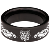 Motorcycle Tribal Biker Tungsten Carbide Ring