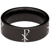 Chi Rho Tungsten Carbide Ring