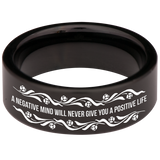 Positive Life Flower Tungsten Carbide Ring