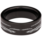 Howling Wolf on Moon Tungsten Carbide Ring