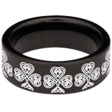 Shamrock Cross Tungsten Carbide Ring