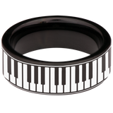 Piano Keys Tungsten Carbide Ring