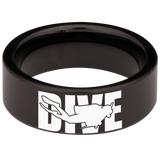 Scuba Diving Style 2 Tungsten Carbide Ring