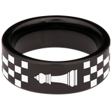 Chess Queen Couple Tungsten Carbide Ring