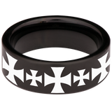 Malta Cross Tungsten Carbide Ring