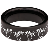 Palm Tree Tungsten Carbide Ring