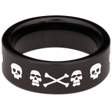 Crossbones Tungsten Carbide Ring