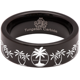 Palm Tree Tungsten Carbide Ring