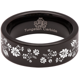 Flower Tungsten Carbide Ring