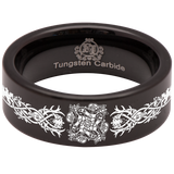 Dragon Knot Celtic Ornament Tungsten Carbide Ring