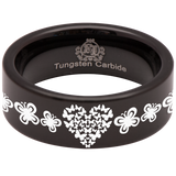 Butterfly Heart Tungsten Carbide Ring