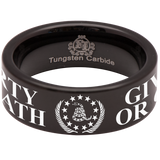 Don't Tread On Me Liberty or Death Tungsten Carbide Ring