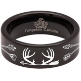 Deer and Arrows Tungsten Carbide Ring