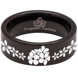 Plumeria Tungsten Carbide Ring