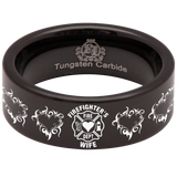 Firefighter's Wife Tungsten Carbide Ring