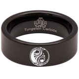 Celtic Knot Dragon Yin Yang Tungsten Carbide Ring