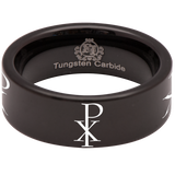 Chi Rho Tungsten Carbide Ring