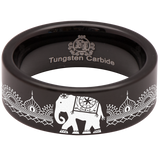 Indian Elephant Tungsten Carbide Ring