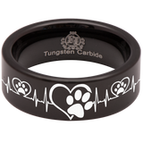 Dog Paw with Lifeline Tungsten Carbide Ring