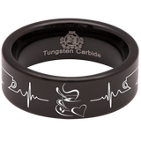 Coffee Cup (Left) Couple Tungsten Carbide Ring