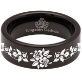 Hibiscus Tungsten Carbide Ring